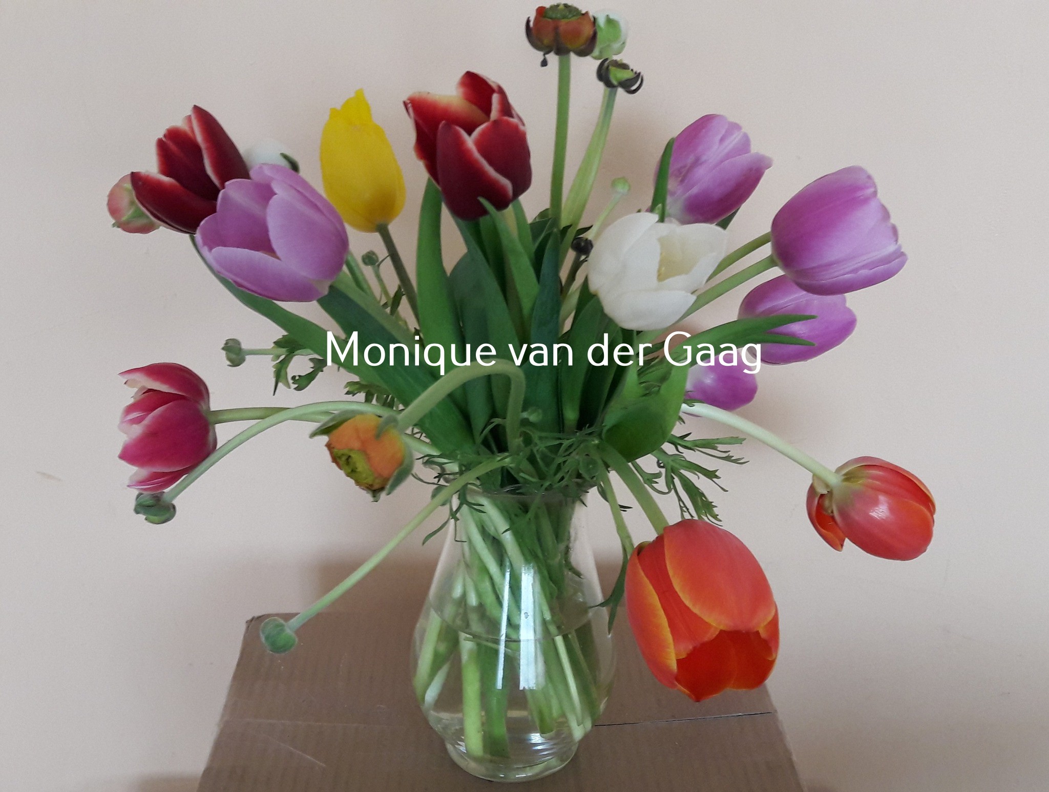 IB-017 | Handgebonden boeket - met tulpen   Monique van der Gaag 